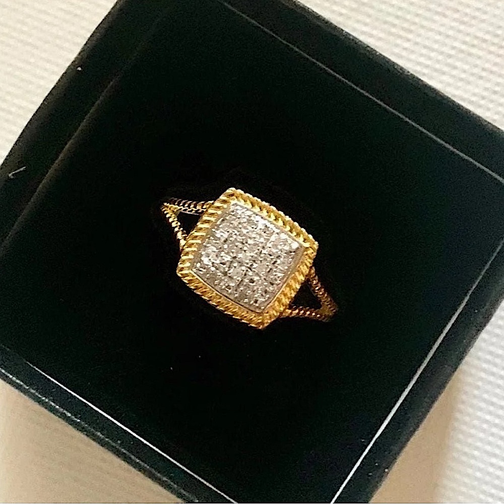 Gorgeous 14K Two-Tone Gold REAL BRILLIANT DIAMONDS Ring